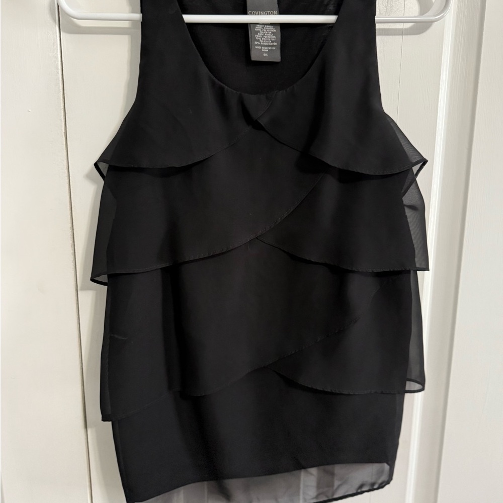 Covington Black Layered Tank Top